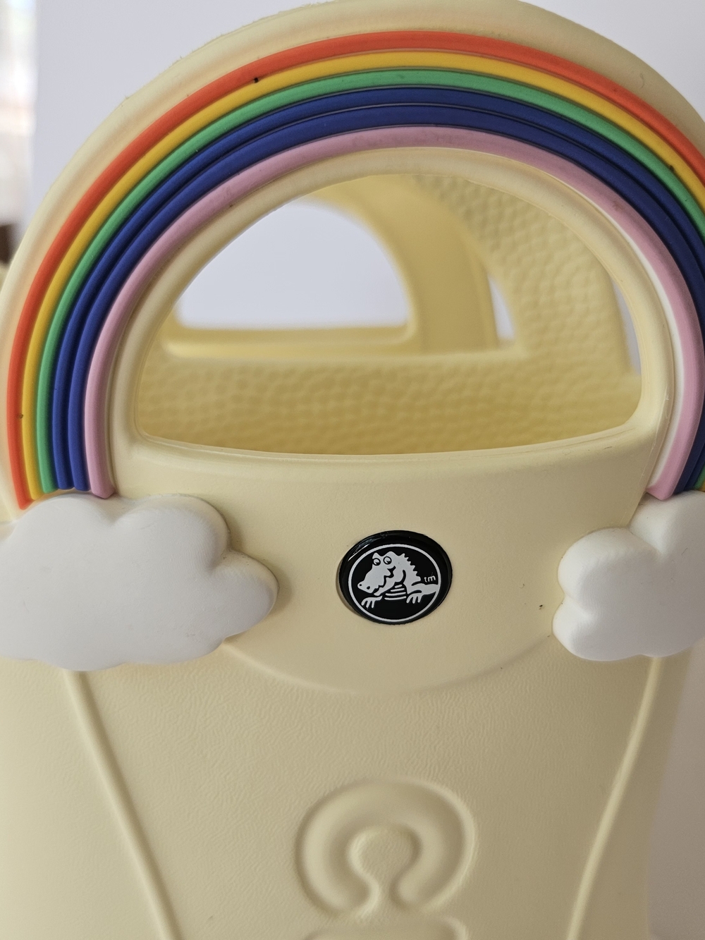 Crocs Kids Classic Rainbow Handle Rain Boots Yellow Waterproof Size J3 - Picture 13 of 14